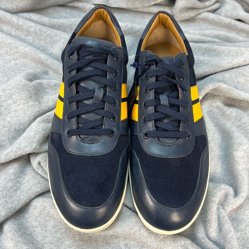 Polo Ralph Lauren Men’s Camilo II Blue Suede Leather Trainers Sneakers Preppy 11 - Picture 4 of 16